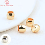 20PCS 6x5MM 24K Plated Brass Large hole Spacer Beads for DIY Jewelry