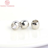 20PCS 6x5MM 24K Plated Brass Large hole Spacer Beads for DIY Jewelry