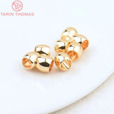 20PCS 6x5MM 24K Plated Brass Large hole Spacer Beads for DIY Jewelry