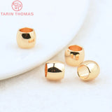 20PCS 6x5MM 24K Plated Brass Large hole Spacer Beads for DIY Jewelry