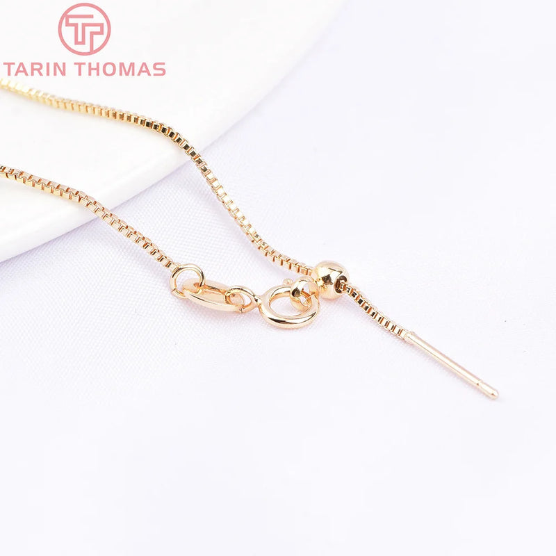 2PCS 80MM 24K Brass Finished Bracelet Chain High Jewelry Making Findings