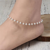 304 Stainless Steel Anklet with Acrylic Pearl Bracelet