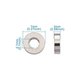 304 Stainless Steel Bead Spacers, Flat Round, 7x2mm