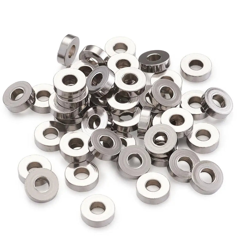 304 Stainless Steel Bead Spacers, Flat Round, 7x2mm