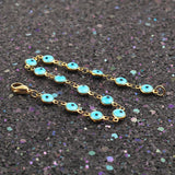 304 SS Evil Eye Enamel Bracelet Multicolor Link Chain 19.2cm
