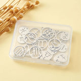 Stainless Steel Zodiac Sign Charms, 12x1mm, 18x16x1.5mm, 24pcs/box