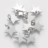 304 Stainless Steel Star Charms 10x10.6mm Hole 4mm