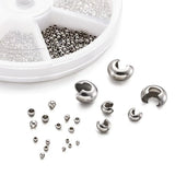 304 SS Crimp Beads & Covers: 1.5mm-3mm 690pcs/box