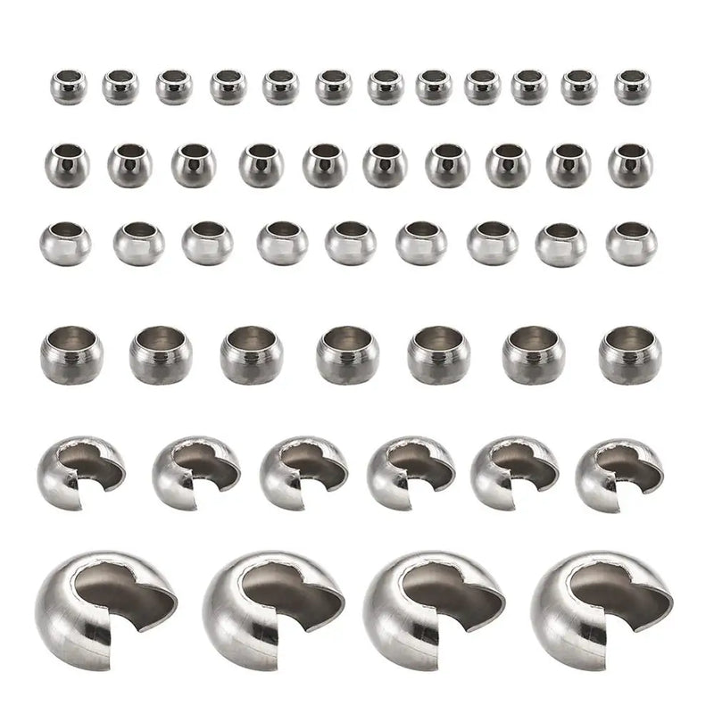 304 SS Crimp Beads & Covers: 1.5mm-3mm 690pcs/box