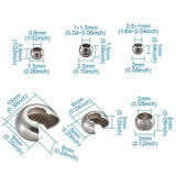 304 SS Crimp Beads & Covers: 1.5mm-3mm 690pcs/box