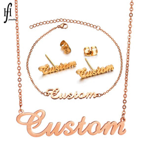Custom Stainless Steel Name Collarbone Necklace/Bracelet/Anklet/Earring