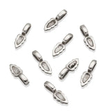 304 Stainless Steel Glue-on Flat Pad Bails for DIY Jewelry, 7x21mm