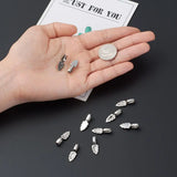 304 Stainless Steel Glue-on Flat Pad Bails for DIY Jewelry, 7x21mm