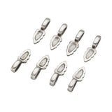 304 Stainless Steel Glue-on Flat Pad Bails for DIY Jewelry, 7x21mm