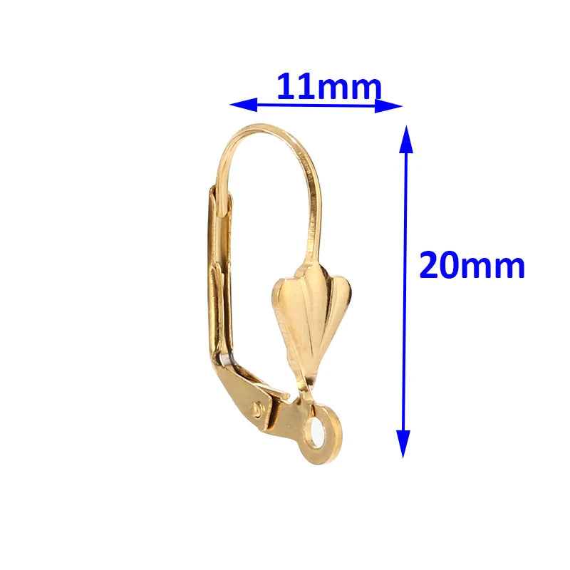 304 Stainless Steel French Lever Back Ear Wire Hoop Earring Hooks