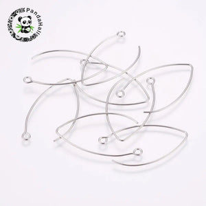 304 Stainless Steel Hoop Earrings, 41x22x1mm