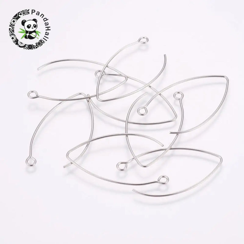 304 Stainless Steel Hoop Earrings, 41x22x1mm