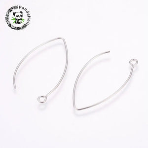 304 Stainless Steel Hoop Earrings, 41x22x1mm