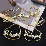 Stainless Steel Letter Earrings Nameplate Round Earrings Hypoallergenic