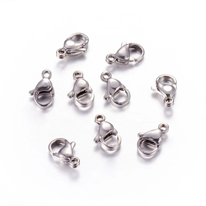 200pcs 304 Stainless Steel Lobster Clasp for Jewelry Making
