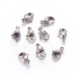 200pcs 304 Stainless Steel Lobster Clasp for Jewelry Making
