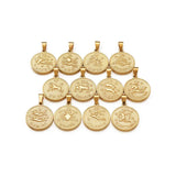 Stainless Steel Zodiac Sign Pendant Sets 29x25mm