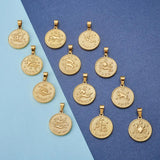 Stainless Steel Zodiac Sign Pendant Sets 29x25mm