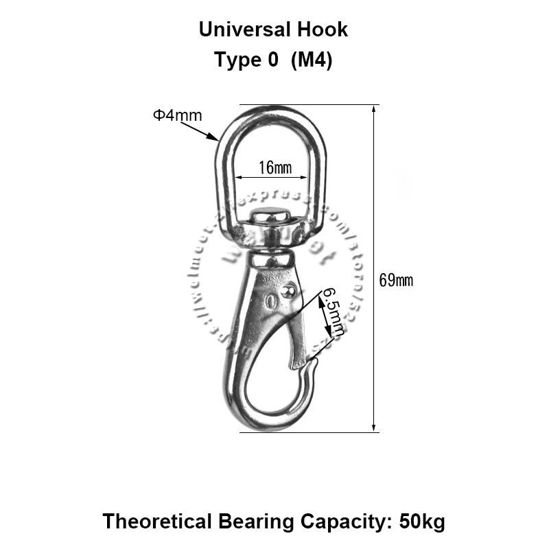 304 Stainless Steel Universal Hook Spring Buckle Key Mountaineering Pet Chain