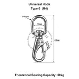 304 Stainless Steel Universal Hook Spring Buckle Key Mountaineering Pet Chain