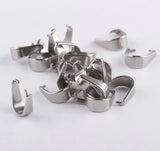 304L Stainless Steel Pendant Pinch Bail Clasps DIY Jewelry Findings