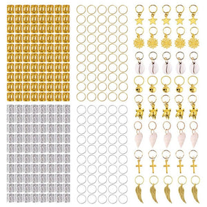 305 Pcs Hair Jewelry Braids Shell Metal Pendant Set for Women Girls