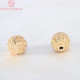 6PCS 10MM Brass Round Spacer Beads for DIY Jewelry