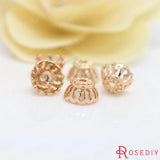 20PCS 10x6MM Champagne Brass Beads Caps Jewelry Findings