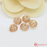 20PCS 10x6MM Champagne Brass Beads Caps Jewelry Findings