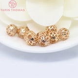 20PCS 24K Plated Brass Spacer Beads Round Beads Jewelry Accessory
