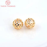 20PCS 24K Plated Brass Spacer Beads Round Beads Jewelry Accessory