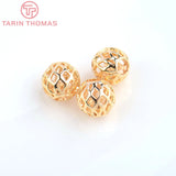 20PCS 24K Plated Brass Spacer Beads Round Beads Jewelry Accessory