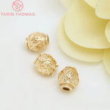 6PCS 24K Plated Brass Oval Spacer Beads DIY Jewelry Accessories