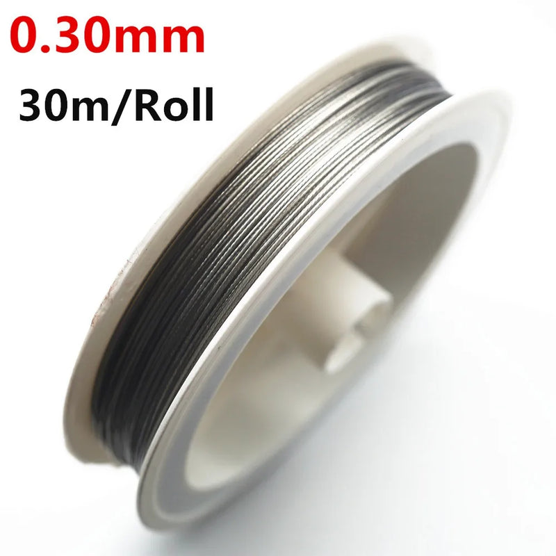 30M Silver Tone Beading Wire 0.3mm-0.6mm Stainless Steel Wire Tiger