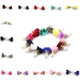 26pcs Pearl Filigree Tassel Keychain Earring Tassel DIY Jewelry Accessories