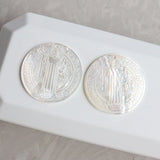 2Pcs Natural Pearl Shell Jesus Style Earring Charms Findings