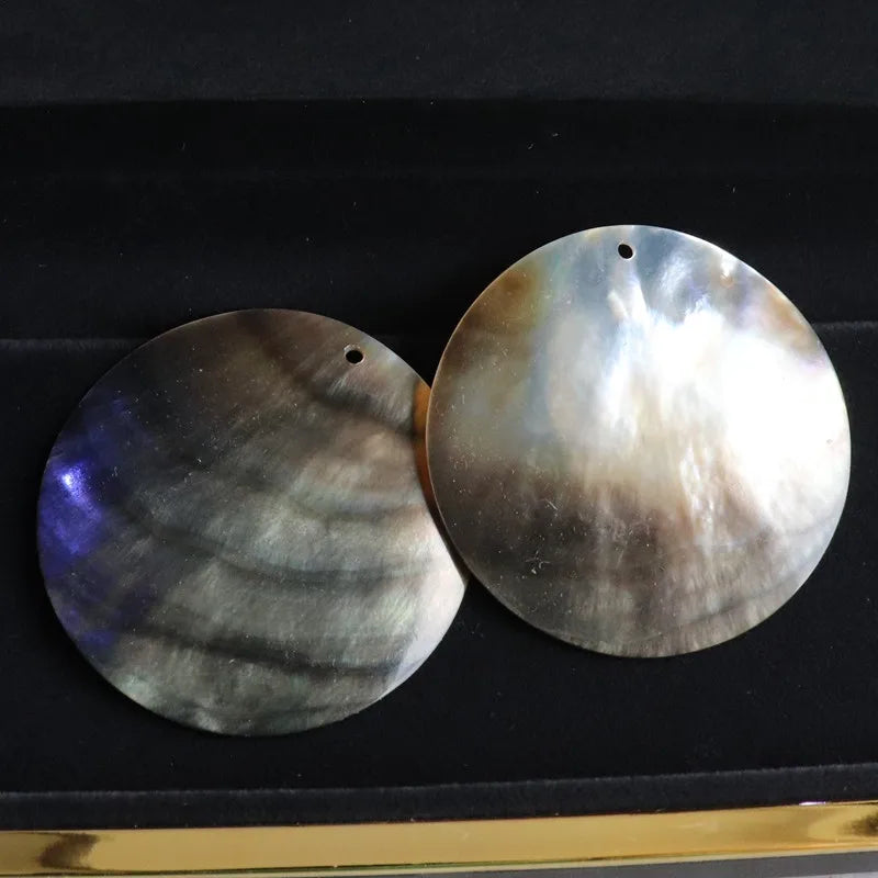 30Pcs Natural Shell Round Jewelry Charms Pendants Findings