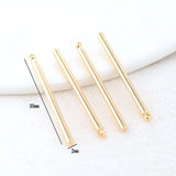 30MM 35MM 50MM 14K Brass Stick Charms Pendants Jewelry Making Supplies