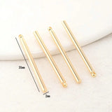 30MM 35MM 50MM 14K Brass Stick Charms Pendants Jewelry Making Supplies