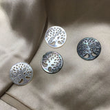 4Pcs Natural Pearl Mother Shell Round Tree Style Charms Beads