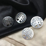 4Pcs Natural Pearl Mother Shell Round Tree Style Charms Beads