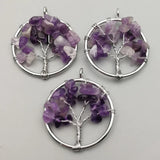 30MM Amethysts Life Tree Chakra Reiki Healing Necklace Pendant 12pcs