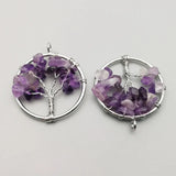 30MM Amethysts Life Tree Chakra Reiki Healing Necklace Pendant 12pcs