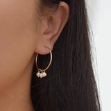 30MM Hoop Earrings Natural Pearls Filled Circle Earrings Boho Brincos Pendientes