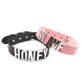 30MM Punk Letters Collars Choker Necklace Goth BDSM Role Age Cosplay